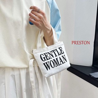 Preston Gentlewoman กระเป๋าสะพายข้าง ผ้าแคนวาส มีซิป ขนาดเล็ก เรียบง่าย สไตล์ไทย สตรีท สําหรับผู้หญิง