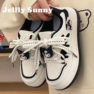  Jellly Sunny  รองเท้าผ้าใบผู้หญิง พื้นหนา ใส่สบาย สไตล์เกาหลี รองเท้าแฟชั่นผู้หญิง มีความนุ่มนวล 2023 ใหม่ FYD2390VUM 37Z230913