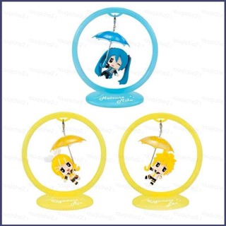 Sy2 โมเดลฟิกเกอร์ Hatsune Miku Kagamine Rin Len Umbrella Q Version สําหรับเด็ก เก็บสะสม ของขวัญ 3 ชิ้น YS2