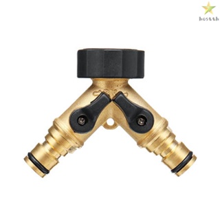 Brass Grip Faucet 2 Way Y Shape Hose Splitter Pipe Adapter for Garden Irrigation Connector