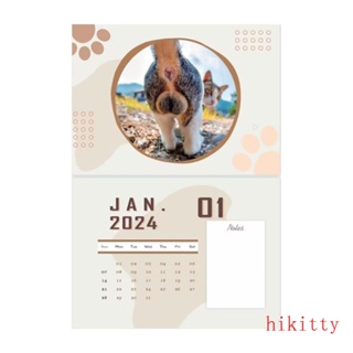 Hik 2024 ปฏิทินติดผนัง ลายแมวตลก นําความสุขมาสู่วันของคุณด้วยปฏิทินก้นแมว สําหรับบ้าน สํานักงาน โรงเรียน