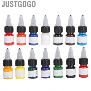 Justgogo Practice Tattoo   Art Inks 14 Colors Practicing Long Lasting High Concentration for Novices Makeup