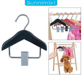 [Sunnimix1] ไม้แขวนเสื้อ พร้อมคลิปหนีบโลหะ สําหรับสัตว์เลี้ยง เด็กแรกเกิด