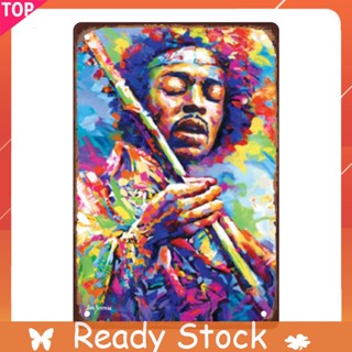 Jimi Hendrix แผ่นป้ายโลหะดีบุก สําหรับบาร์ คาเฟ่ กีตาร์