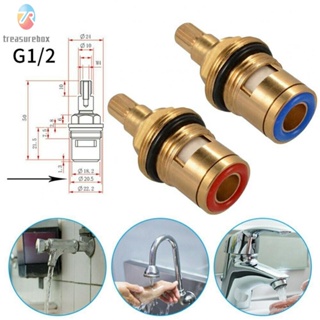 【TRSBX】Tap Valve 50*22*22mm Anti-clockwise Inner Faucet Valve Red/blue Universal