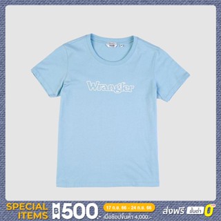 WRANGLER เสื้อยืดแขนสั้นผู้หญิง รุ่น WR S323WTSSS21 BLUE แรงเลอร์ เสื้อยืดแขนสั้น เสื้อยืดแขนสั้นผู้หญิง