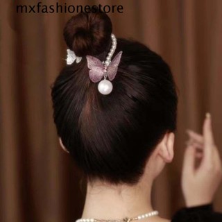 Mxfashione กิ๊บติดผม โลหะผสมทองแดง รูปหางม้า ประดับไข่มุก สไตล์วินเทจ แฟชั่นเรโทร