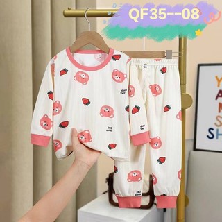 🎀ลายใหม่ ชุดนอนเด็ก ลายการ์ตูน เสื้อผ้าเด็กผ้าใยไผ่ เซท 2 ชิ้น 🎀