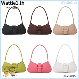 Wttle กระเป๋าถือ หนัง PU สีพื้น สไตล์โบโฮ สําหรับผู้หญิง