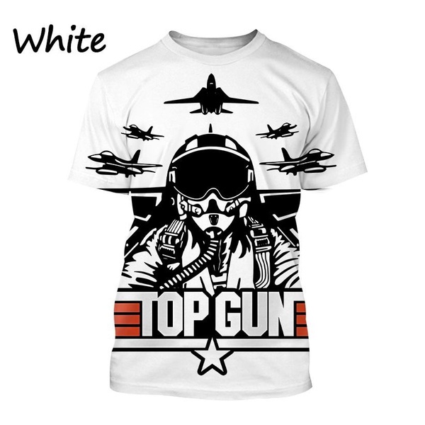 Top Gun 3D ผู้ชายและผู้หญิงแฟชั่น Slim เสื้อยืดแฟชั่นฤดูร้อนภาพยนตร์ Top Gun Maverick บุคลิกภาพ Casu