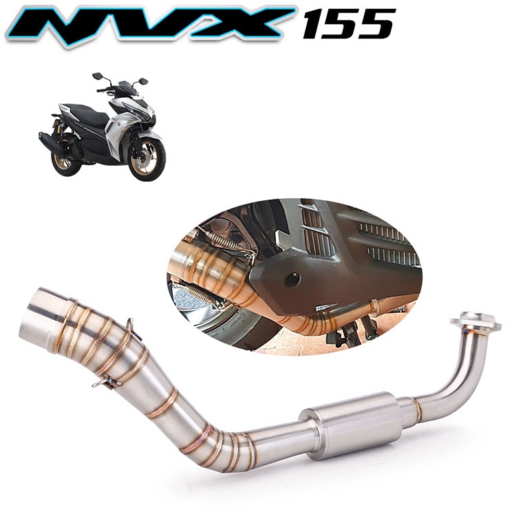 ท่อลิงค์ด้านหน้าท่อไอเสียรถจักรยานยนต์แบบสวมสําหรับ NVX155 AEROX155 ท่อข้อศอกพร้อมตัวเก็บเสียง Catal