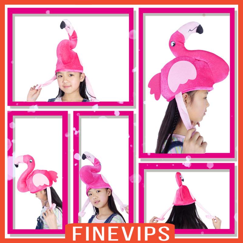 [Finevips] หมวกฟลามิงโก้ ลายการ์ตูนสัตว์น่ารัก พร็อพถ่ายรูป สําหรับผู้ใหญ่ เด็ก การแสดงบนเวที ปีใหม่
