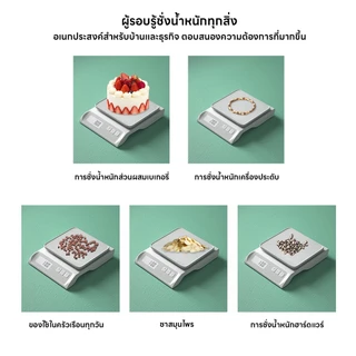 เครื่องชั่งอิเล็กทรอนิกส์ ระบบดิจิตอล จอLED แม่นยำถึง0.1g รับน้ำหนักได้0.1g/6Kg กันน้ำ ปรับได้4หน่วยตวง แถมถ่าน