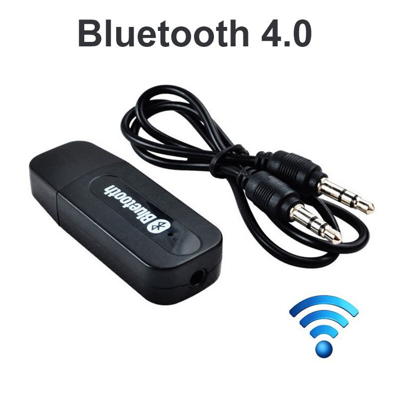 โทรศัพท์มือถือ 3.5 มม.แจ็ค USB Bluetooth 4.0 AUX เครื่องรับสัญญาณเสียงรถยนต์ไร้สาย A2DP อะแดปเตอร์รับสัญญาณเพลง