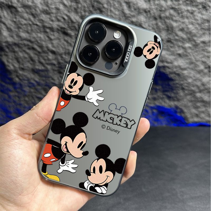 เคสโทรศัพท์มือถือ ลายการ์ตูนดิสนีย์ มิกกี้เมาส์ สีเงิน สําหรับ Apple 14 13 X XSMAX 15