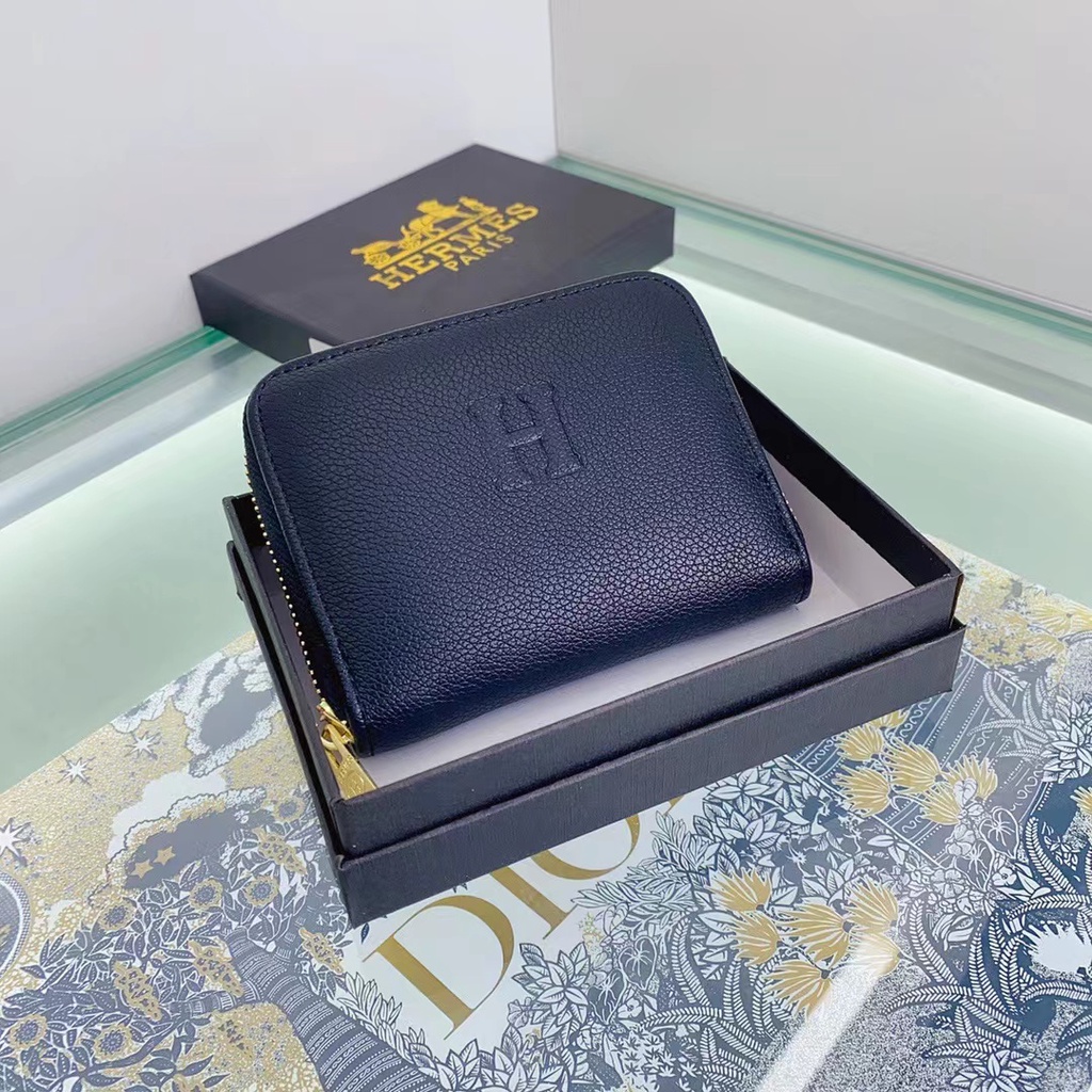 2024 ใหม่ในยุโรปและอเมริกาแฟชั่นซิปเดียวกระเป๋าสตางค์สั้นกระเป๋าถือพร้อมกล่อง - รูปที่ 2