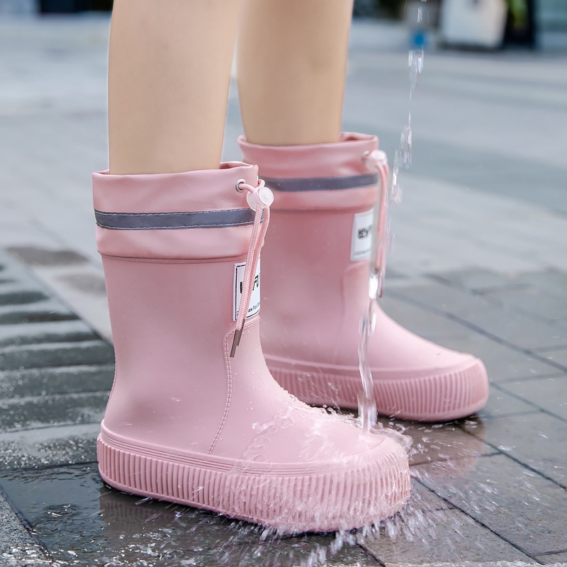 [Guilingo] รองเท้ากันฝนญี่ปุ่น Mid-Tube หญิงผู้ใหญ่กลางแจ้ง Beam ปากรองเท้ากันฝนกันน้ําห้องครัวทํางาน Anti-Slip Soft So