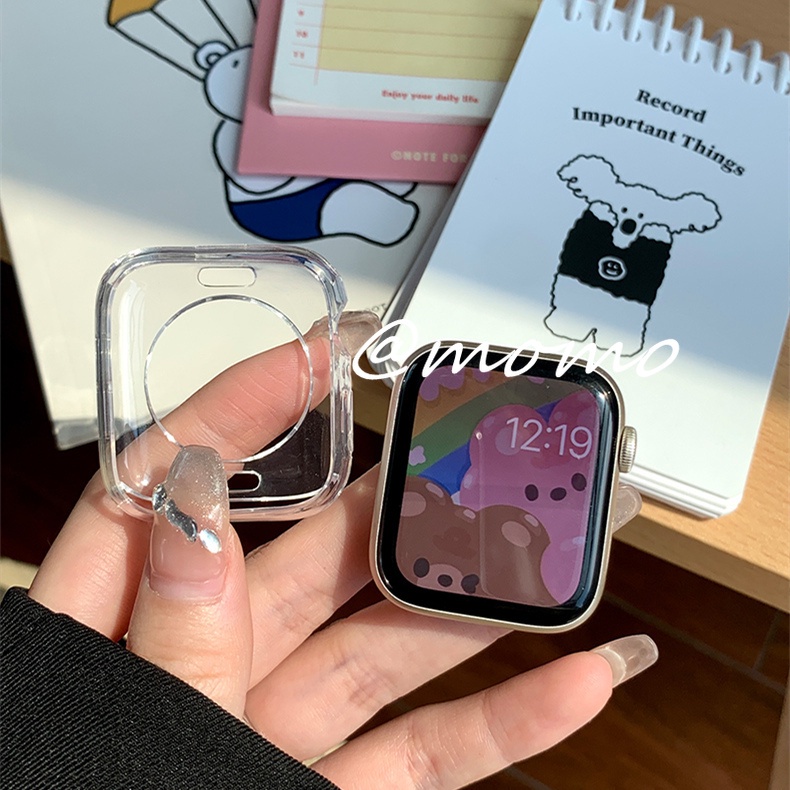 เคส Apple Watch แบบใสสําหรับ iWatch Series 10 S9 Ultra Se S8 S7 6 Se 5 4 3 2 Soft TPU Clear เคสป้องกัน 49 มม.41 มม.45 มม.38 มม.42 มม.40 มม.44 มม.