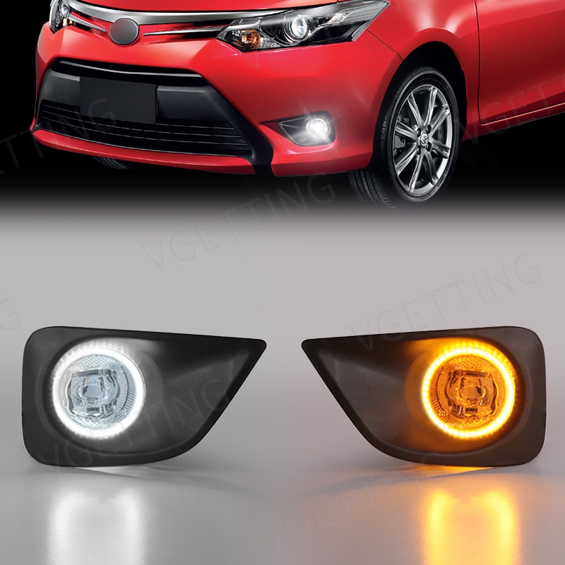 ไฟตัดหมอกเดย์ไลท์ Led DRL 12V อุปกรณ์เสริม สําหรับ Toyota Vios Yaris Sedan 2013 2014 2015 2016 2017