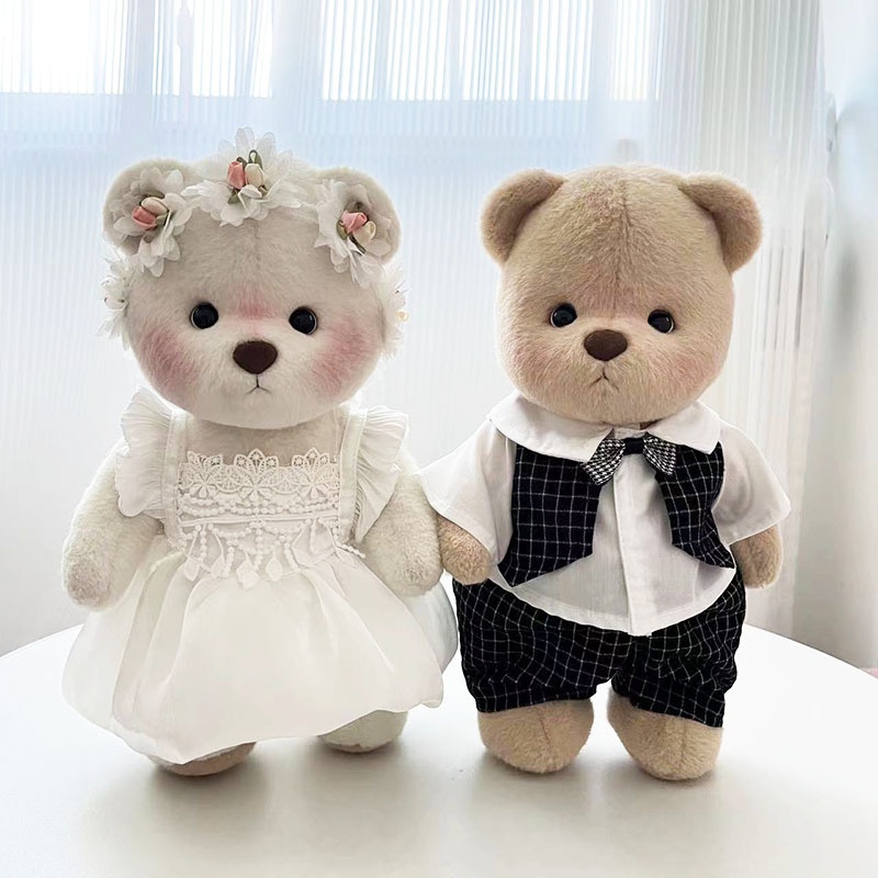 ชุดเสื้อผ้าตุ๊กตาหมี Lena Bear ขนาด 30 ซม. 30 ซม. แบบเปลี่ยน สําหรับตุ๊กตาหมี งานแต่งงาน