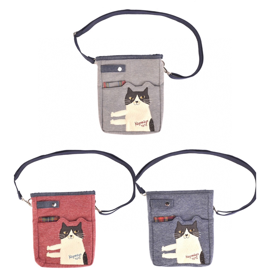 ญี่ปุ่น kusuguru สไตล์ใหม่ ปักกรมท่าแมว กระเป๋าสะพายไหล่ กระเป๋าคาดเอว กระเป๋าช้อปปิ้ง