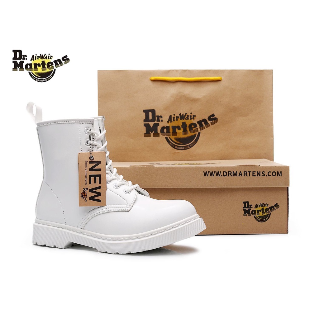 Dr. martens Couple Leather Martin Boots Pure White
