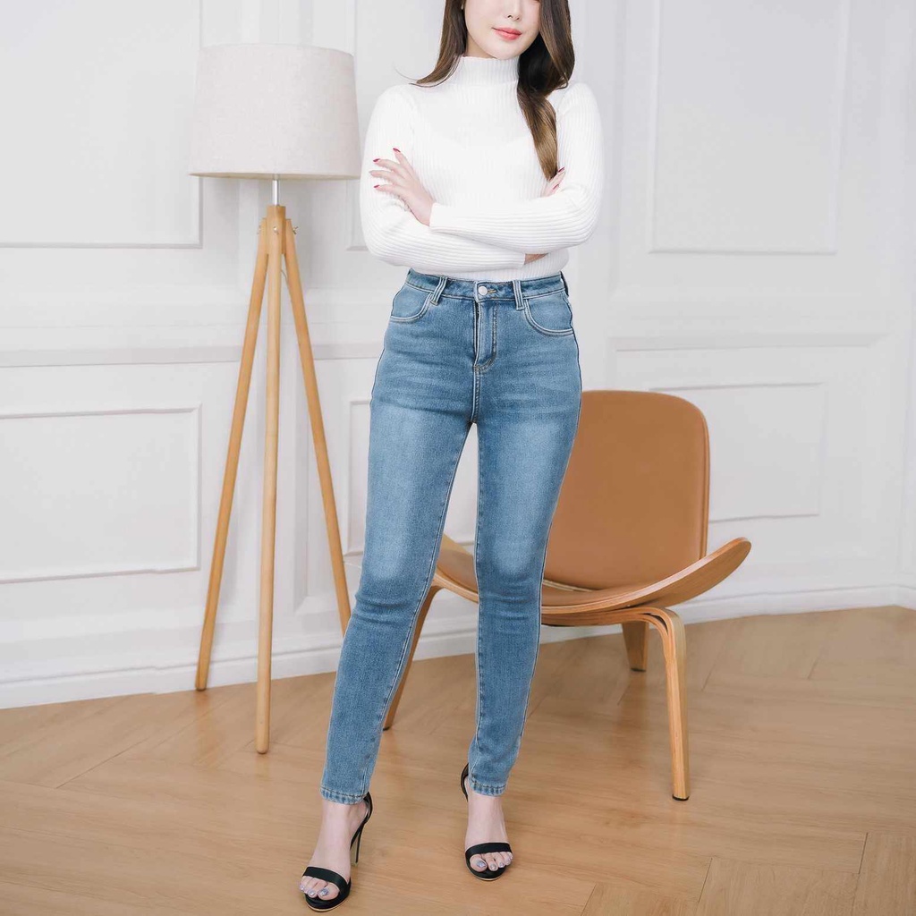 SNOWCOVER - SC150 Comfy Skinny Jeans Premium Wool กางเกงยีนส์บุขนกันหนาว ผ้าฟอกนิ่มพิเศษ ยืดเยอะ ใส่อุ่นสบาย