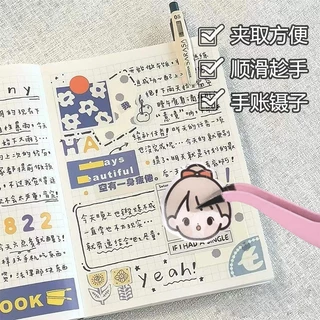 [Meow.Sensei] แหนบสเตนเลส สีมาการอง สําหรับหนีบเทปสติกเกอร์ ติดตกแต่งเล็บ DIY