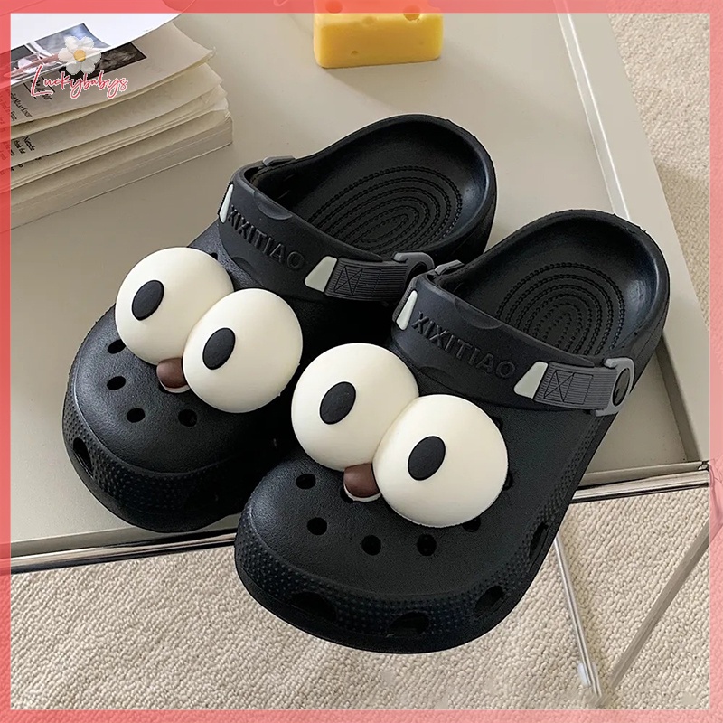 Luckybabys> ใหม่ ชุดปุ่มกดรองเท้า ลายการ์ตูนอนิเมะ Dongdong น่ารัก ตาโต ตลก อุปกรณ์เสริม สําหรับตกแต่งรองเท้า