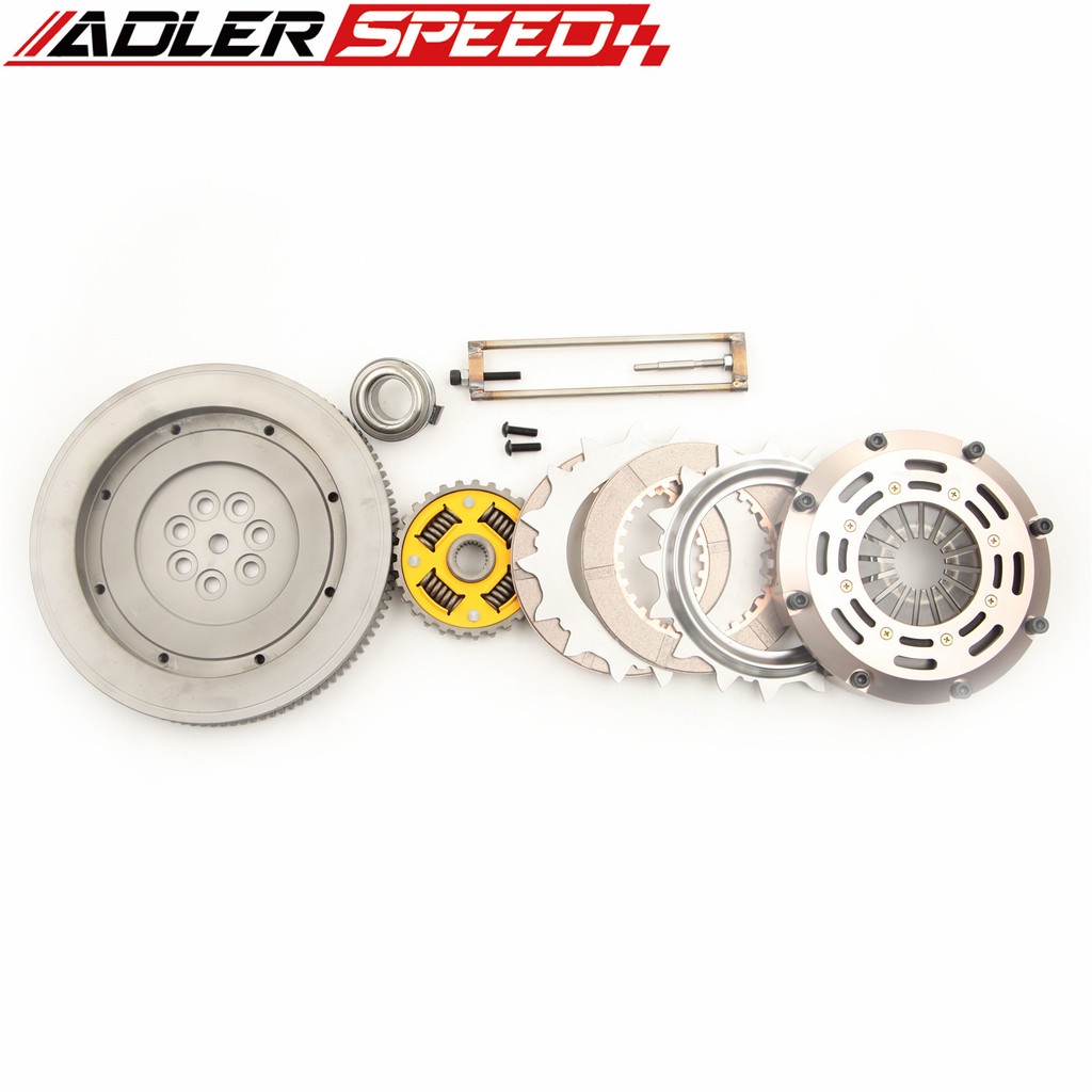 ADLERSPEED Sprung คลัทช์ Twin Disc Kit + Flywheel สําหรับ Lancer EVO Evolution 4 5 6 7 8