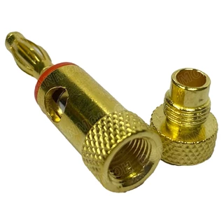 [ 1ชุด/4ตัว ] BNN-014-GL ปลั๊กบานาน่าเครื่องเสียง ตัวผู้ Male ∅4 mm ชุบทอง gold Banana Plug Audio Grade ปลั๊กกล้วย ชุ...