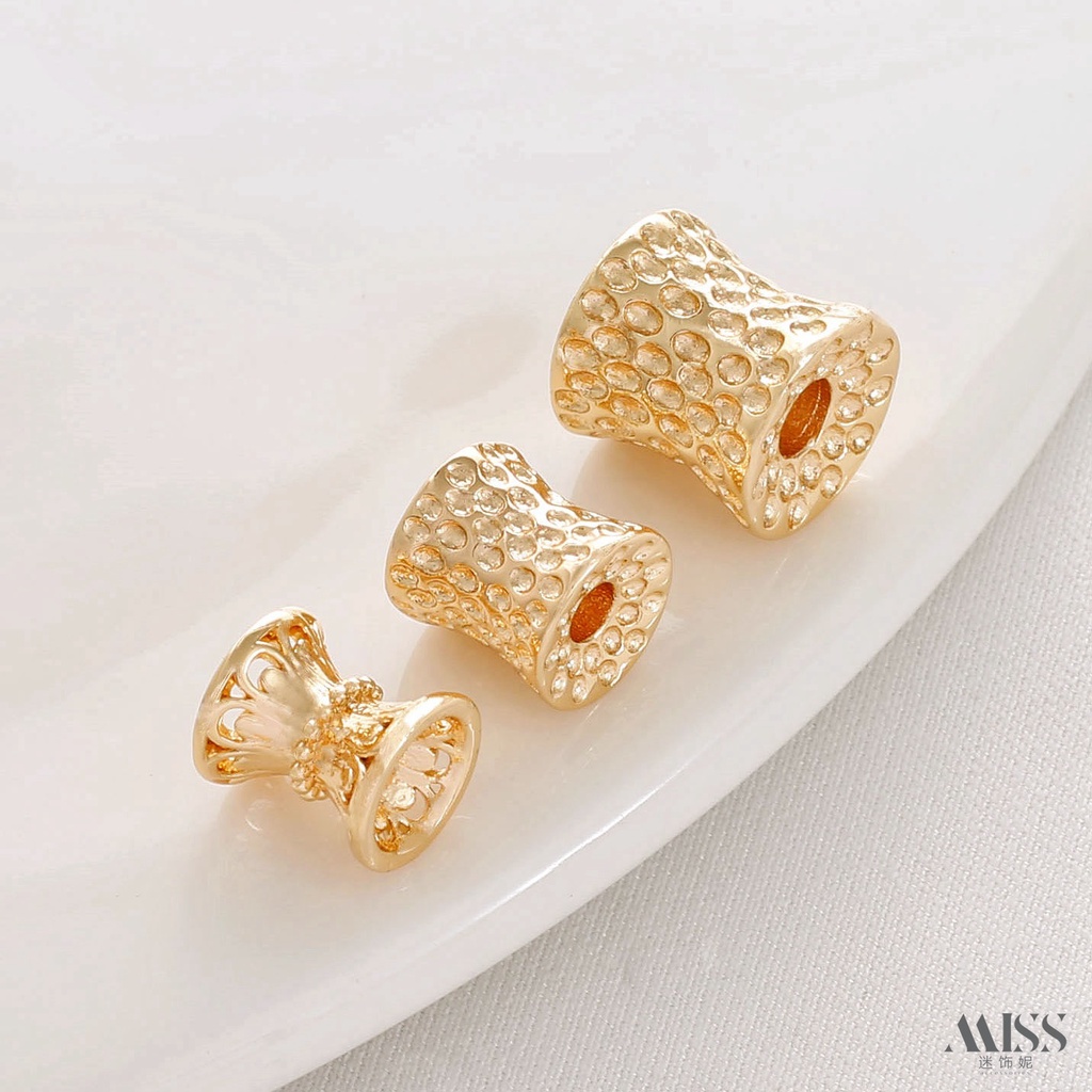ลูกปัดอวกาศลูกปัด 14K Gold-Patching Color-Preserve Crater Point Point Point Point Point Concave Surf