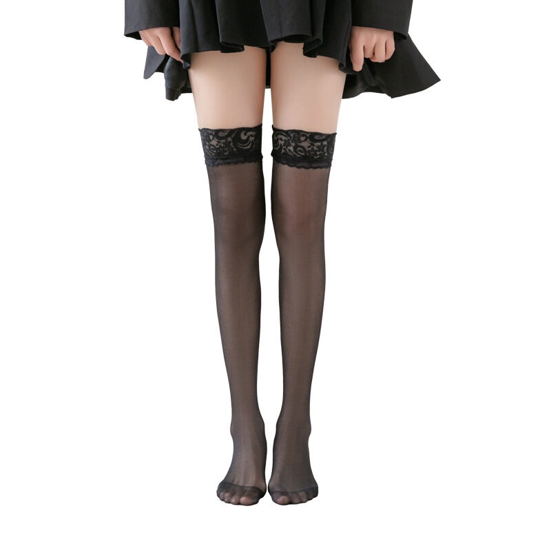 ถุงน่องโคนขา เชอรีล่อน ถุงน่องเหนือเข่า สีเนื้อ สีดำ ซิ่ส์เสรี ลาซ Free Size Lace ราคา ถูกที่สุด ดีลบีเคเค แกลเลอรีภาพที่ 6