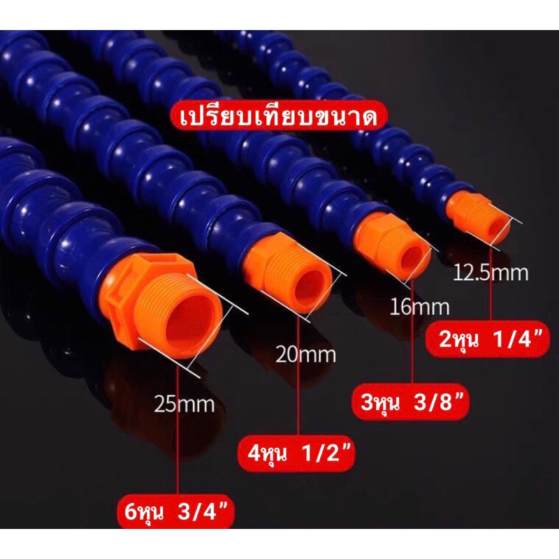 ท่อฉีดน้ำปรับได้ ท่อฉีดหล่อเย็น ดัดได้ ท่อหล่อเย็น เครื่องกลึง 30ซม. กระดูกงู 1/2 1/4 3/8 3/4 2หุน 3หุน 4หุน - รูปที่ 2