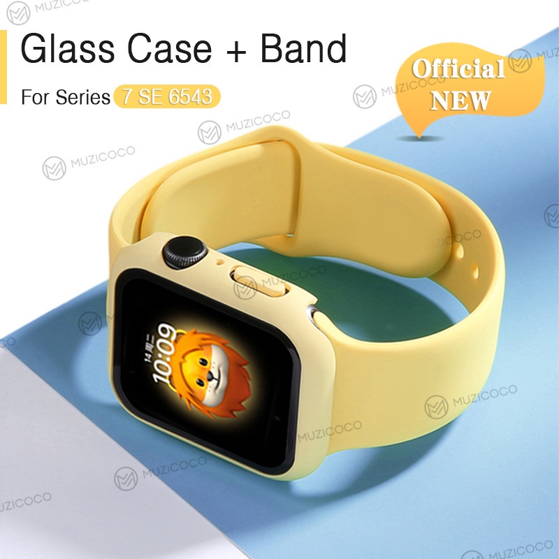 สายนาฬิกาข้อมือซิลิโคน พร้อมเคส สําหรับ iWatch Series 8 7 SE 6 5 4 3 2 1 41 มม. 38 มม. 40 มม. 42 มม. 44 มม. 45 มม. Ultra 49 มม.