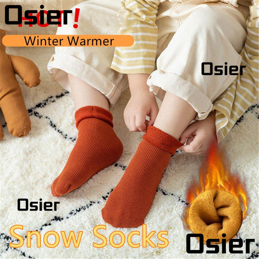 Osier1 ถุงเท้าผ้าฝ้ายนุ่ม ให้ความอบอุ่นเท้า สําหรับเด็ก