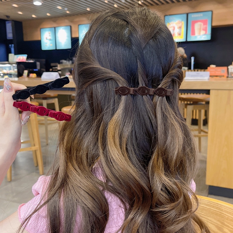 กิ๊บติดผม แบบถัก หน้าม้าคู่ เครื่องประดับ สําหรับผู้หญิง - รูปที่ 4