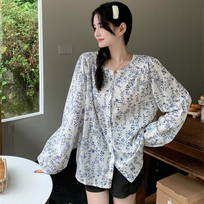 mimi&didi เสื้อเชิ้ตแขนยาวลายดอกไม้ผู้หญิง เสื้อแขนโคมไฟ น่ารัก สไตล์เกาหลี แฟชั่น#W280 - รูปที่ 4