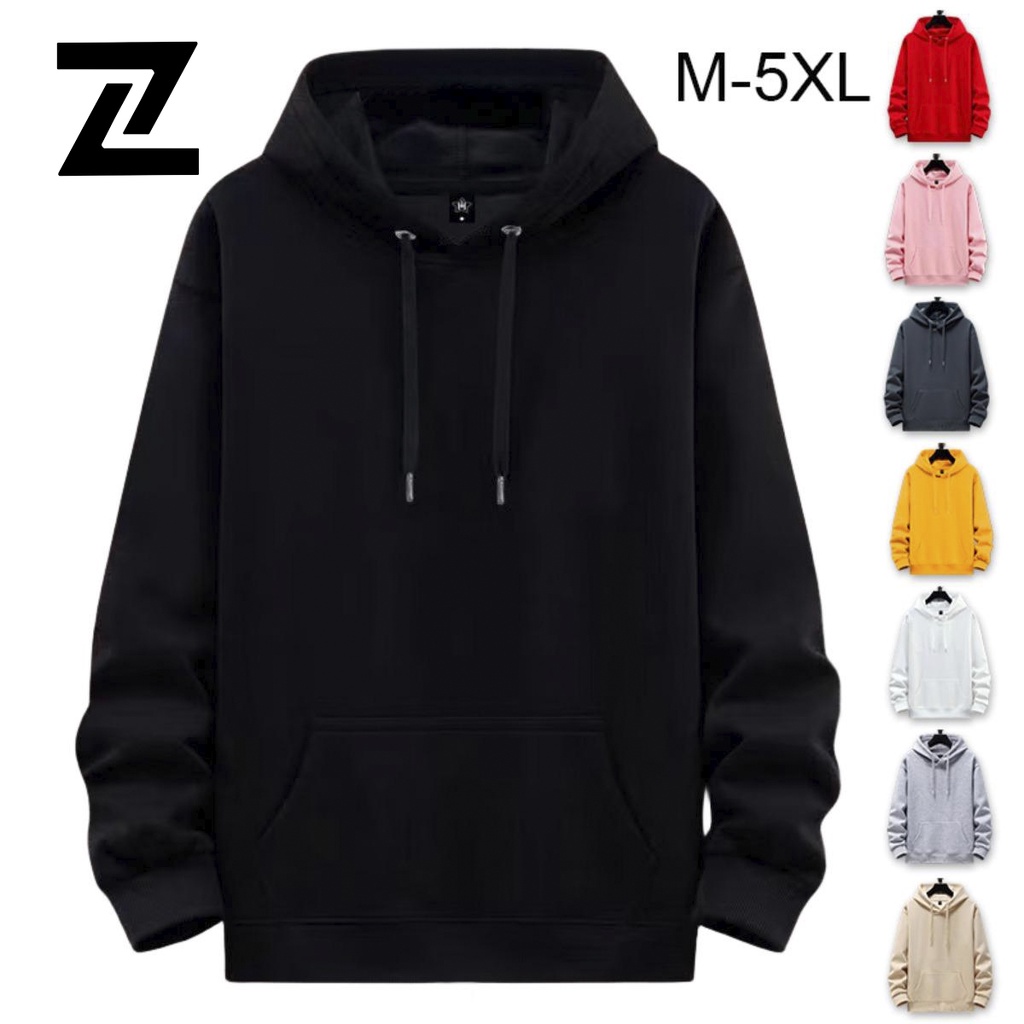 Zhitao Hoodie Unisex แขนยาวผ ้ าฝ ้ ายขนาดใหญ ่ Casucal แขนยาวสไตล ์ เกาหลี Baju เสื ้ อกันหนาว Baggy Baju Hoodie Lelaki Murah Plus ขนาด M-5XL