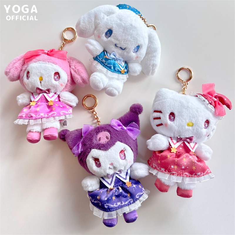Sanrio พวงกุญแจ จี้ตุ๊กตา Hello Kitty Kuromi Melody Cinnamoroll น่ารัก สําหรับเด็กผู้หญิง