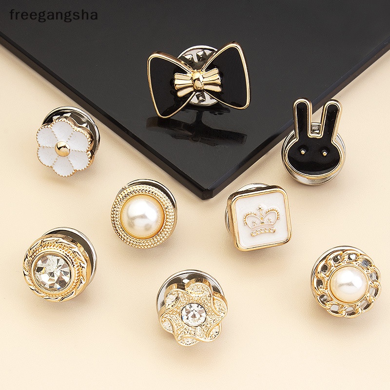 [FREG] 10 ชิ้น / เซต หมุดฮิญาบ ปลอดภัย โลหะ มุก เข็มกลัด กระดุม ผ้าคลุมไหล่แม่เหล็ก เสื้อเชิ้ต คอปก 