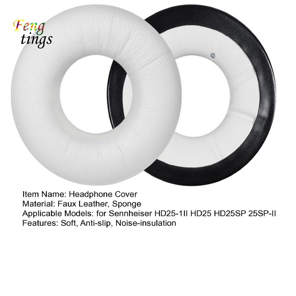 [Ft] ฟองน้ําครอบหูฟัง หนังเทียม กันลื่น กันเสียงรบกวน สําหรับ Sennheiser HD25-1II HD25 HD25SP 25SP-II 1 คู่