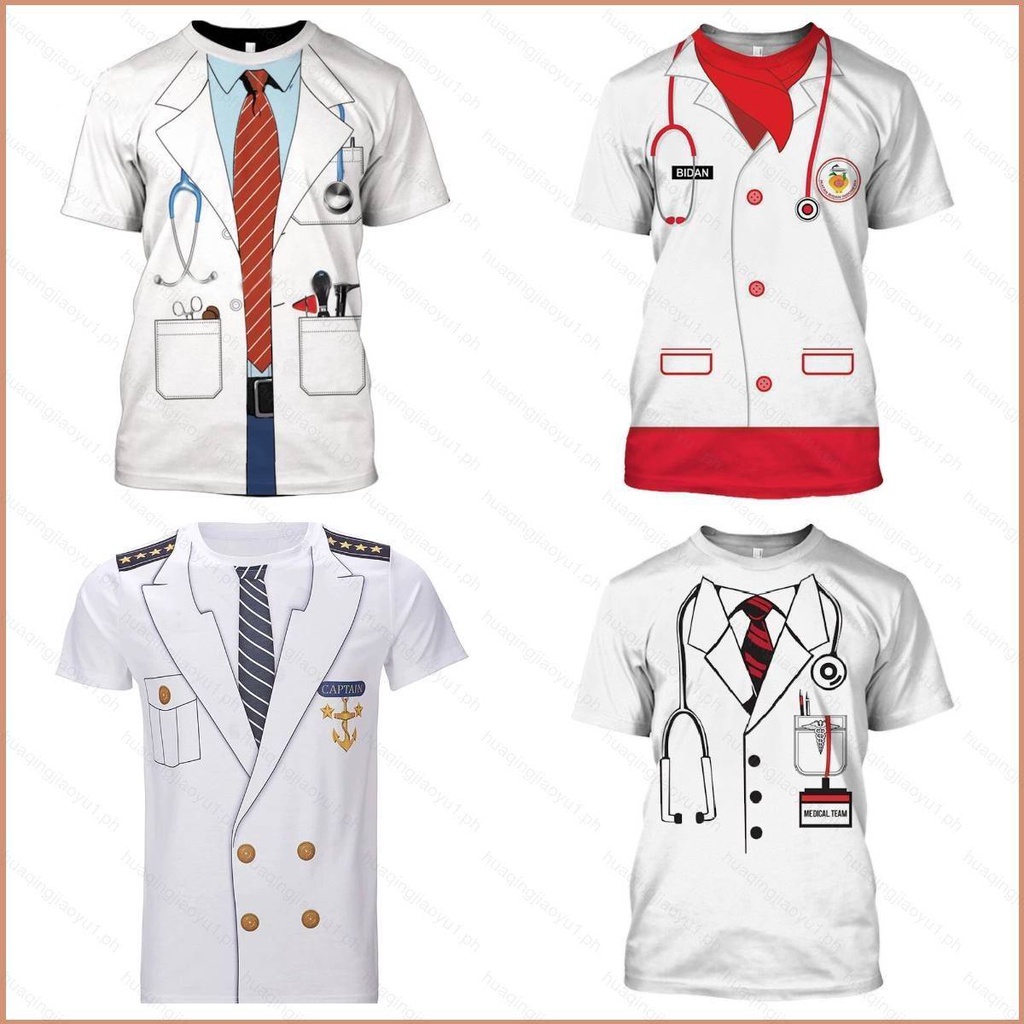 ใหม่ล่าสุด เสื้อยืดคอสเพลย์ แขนสั้น พิมพ์ลายตํารวจ หมอ พยาบาล 3d พลัสไซซ์ สไตล์ฮาราจูกุ สําหรับผู้หญิง และผู้ชาย