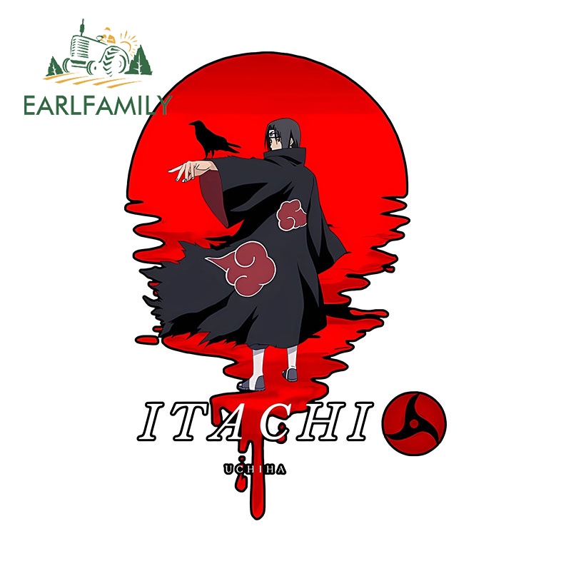 Earlfamily 13 ซม.x 8.9 ซม.Naruto Itachi รถสติกเกอร ์ ด ้ านหลังกระจกกันชนรถจักรยานยนต ์ กันน ้ ําไวนิล Decals Scratch-Proof Creative รถสินค ้ า