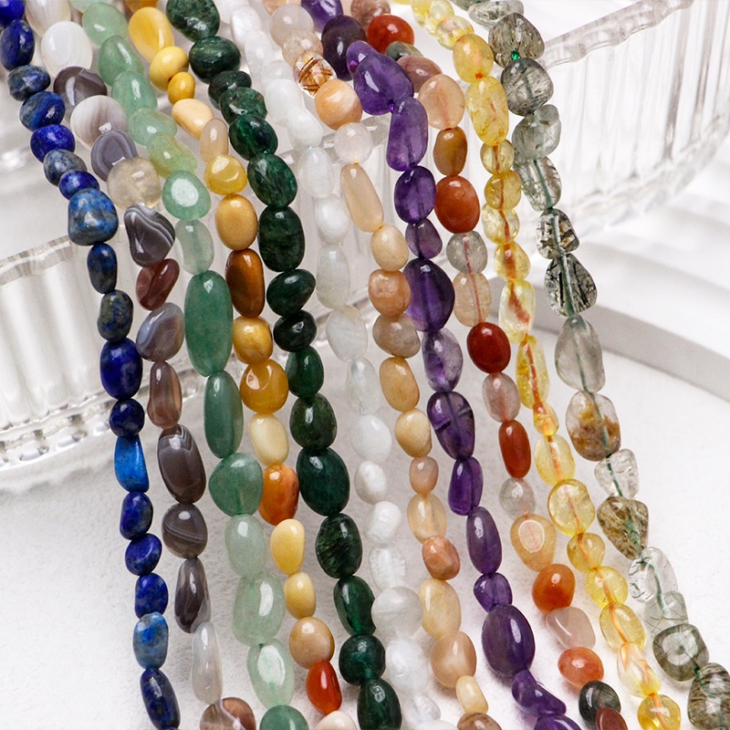 ลูกปัดหยกธรรมชาติ สีขาว เครื่องประดับแฮนด์เมด DIY 10 ชิ้น