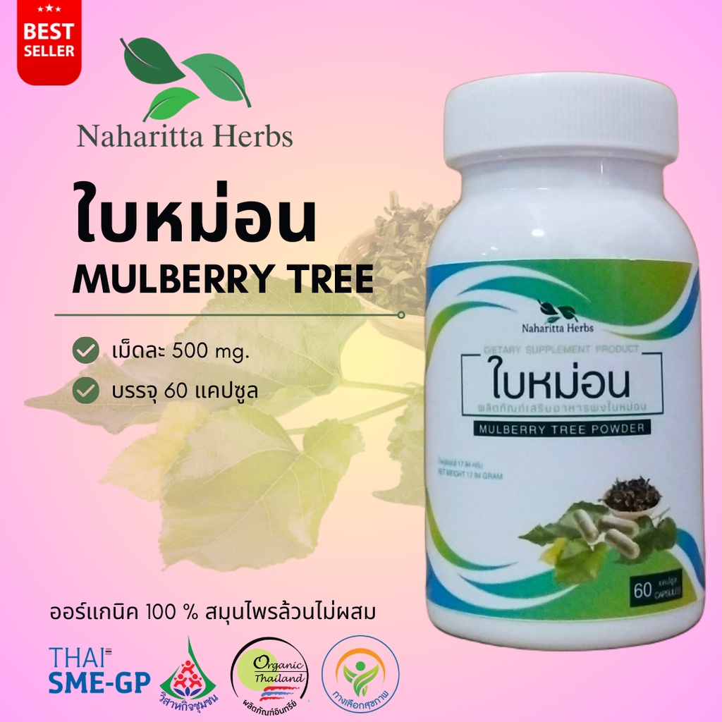ใบหม่อน Mulberry Tree 60cap. เลือกขนาดได้ในตัวเลือก