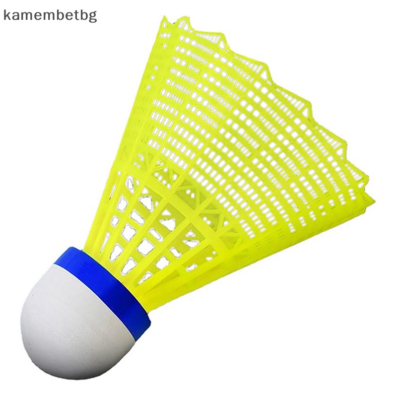 Kamembetbg ลูกแบดมินตัน ไนล่อน พลาสติก ทนทาน สีเหลือง สีขาว สําหรับนักเรียน 1 ชิ้น