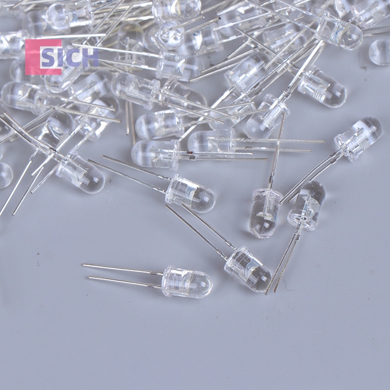 [Sich] ชุดไดโอดเปล่งแสง LED 5 มม. สีขาว เขียว แดง น้ําเงิน เหลือง 100 ชิ้น