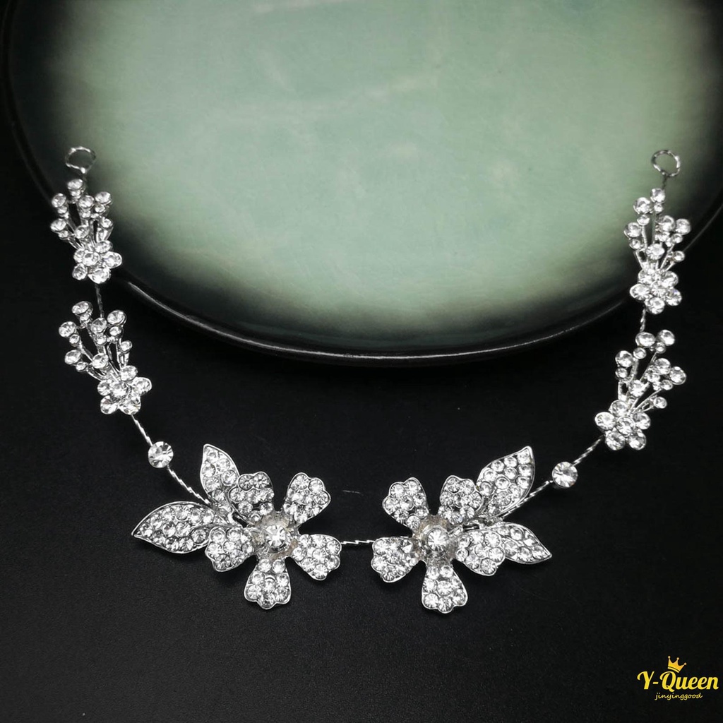 ผ้าโพกศีรษะ ประดับมุก พลอยเทียม รูปผีเสื้อ ดอกไม้ สําหรับผู้หญิง - รูปที่ 6