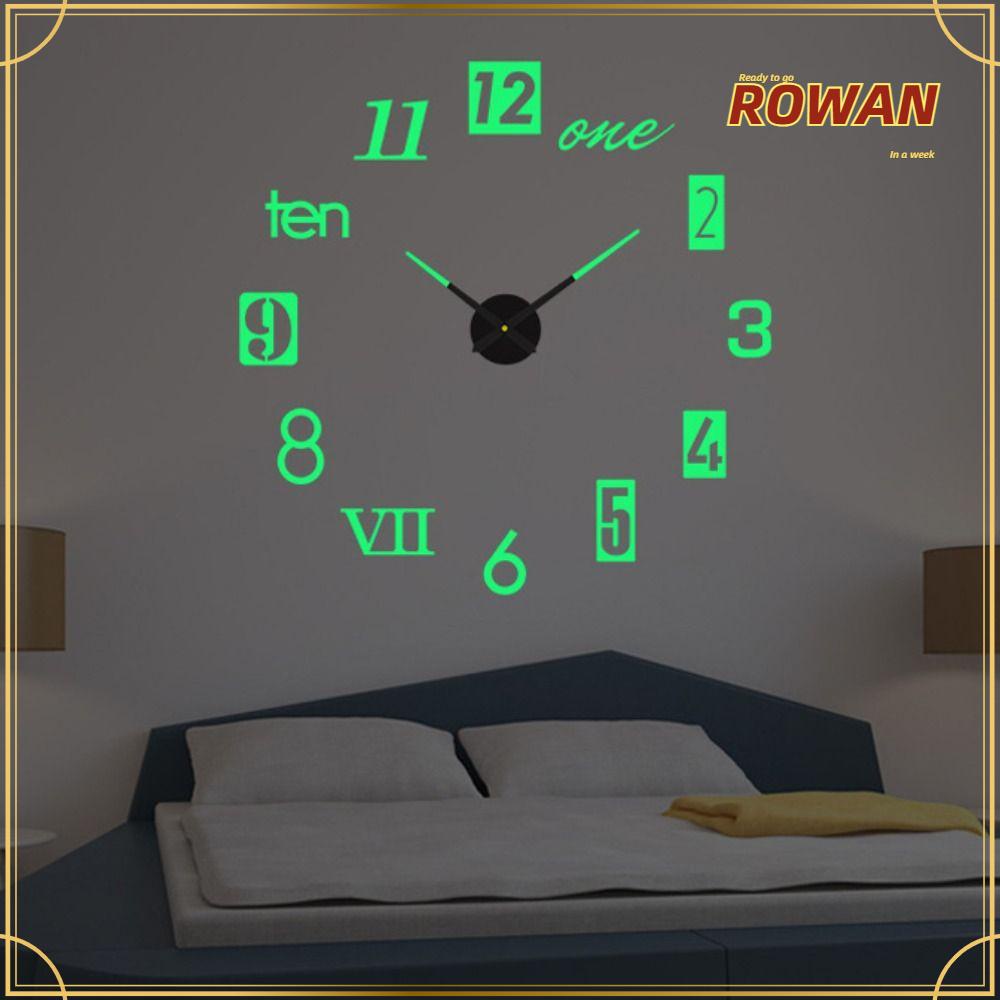 Rowans นาฬิกาดิจิทัล แบบแขวนผนัง ไร้กรอบ ไร้เสียง เรืองแสง DIY สําหรับตกแต่งบ้าน ห้องนั่งเล่น